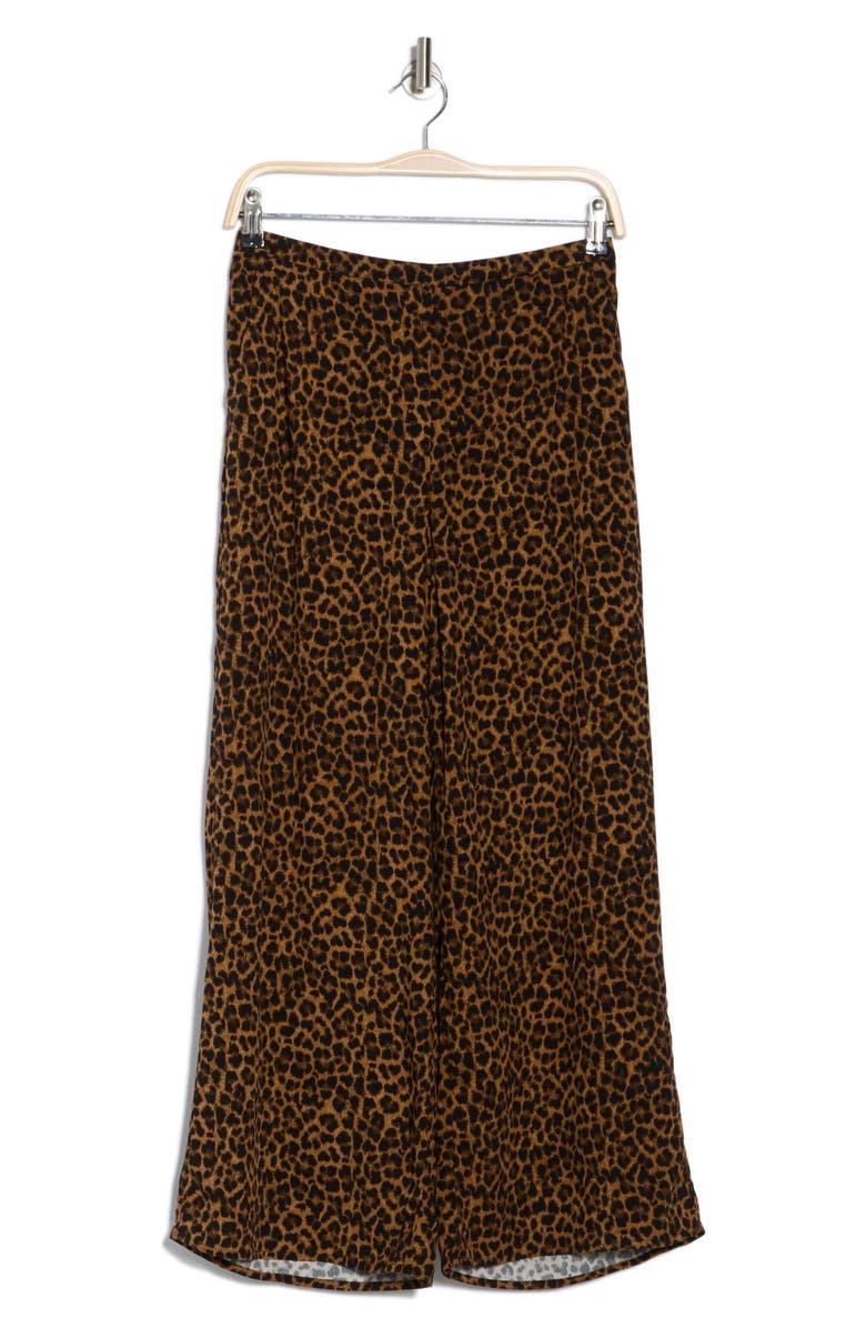 NORDSTROM RACK Printed Palazzo Pants, Alternate, color, Brown- Black Leopard