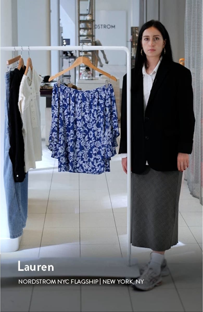 Floral Off the Shoulder Flutter Sleeve Top, sales video thumbnail