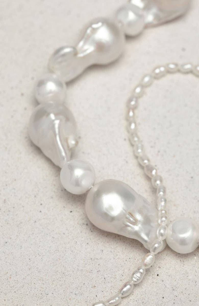 st. Moran Joni Freshwater Baroque Pearl Necklace, Alternate, color, White