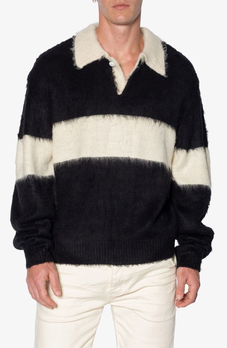 mnml Stripe Cotton Rugby Sweater, Alternate, color, 