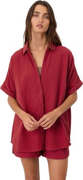 Pact Organic Cotton Coastal Double Gauze Relaxed Shirt