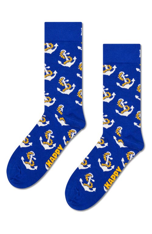 Happy Socks Smooth Sailing 3-pack Assorted Crew Socks Gift Set In Blue