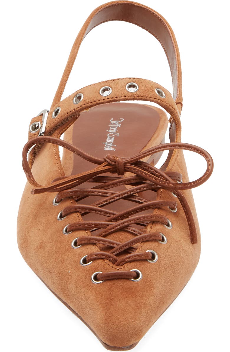 Jeffrey Campbell Geralt Pointed Toe Slingback Flat, Alternate, color, Tan Suede