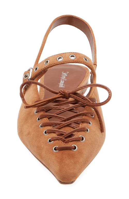 Jeffrey Campbell Geralt Pointed Toe Slingback Flat In Tan Suede