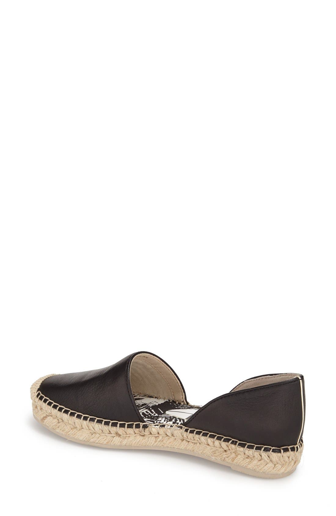 'Ciara' d'Orsay Platform Espadrille, Alternate, color, BLACK LEATHER