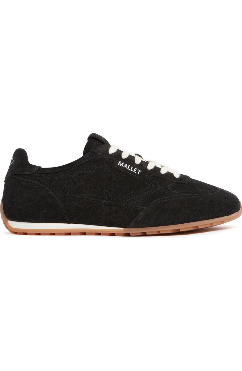 MALLET Penn Gum Leather Retro Runner Trainers, Main, color, Black