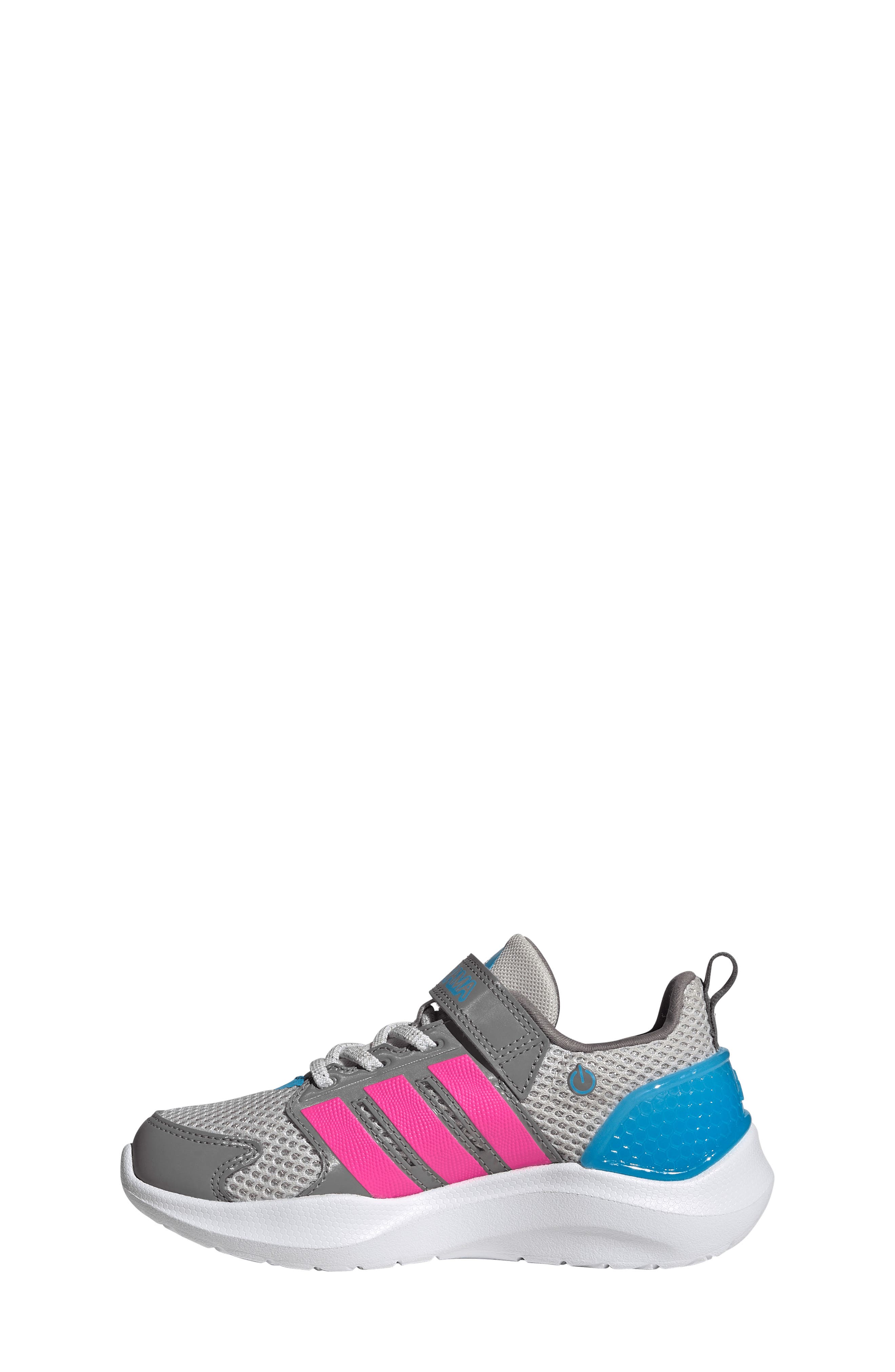 adidas Kids' Lightorama Sneaker, Alternate, color, Grey/ Pink/ Aquamarine