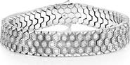 BLACKJACK Men's Honeycomb Textured Cubic Zirconia Bracelet