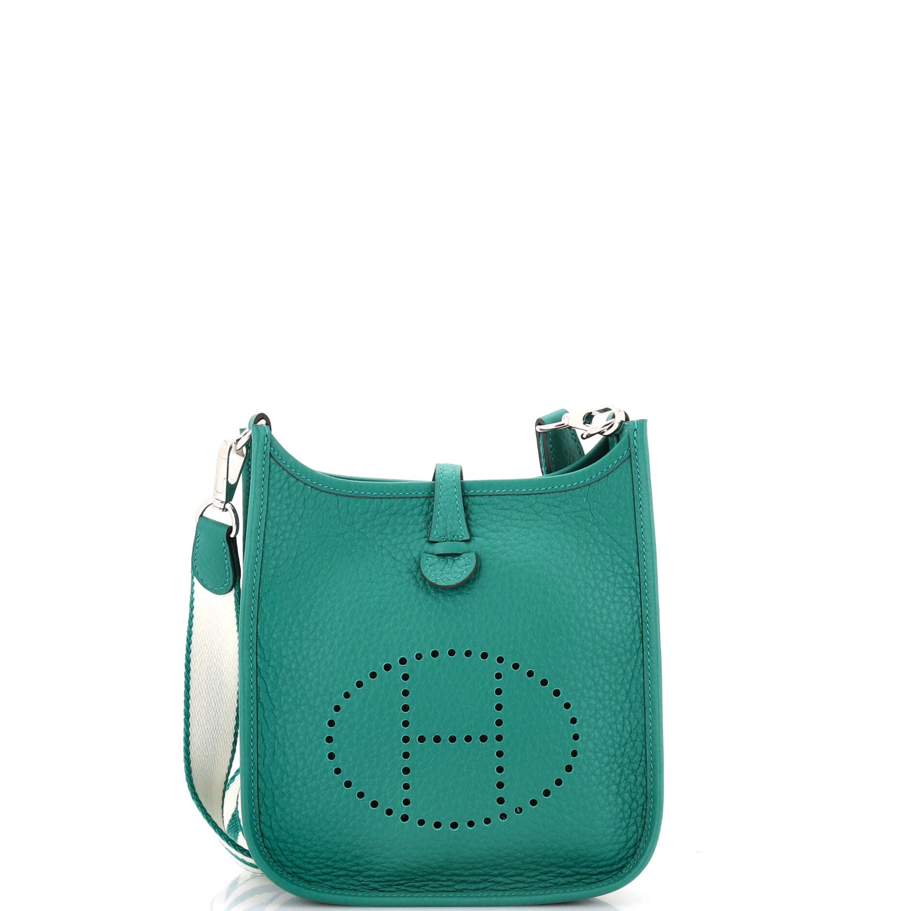 Pre-Owned Hermes Evelyne Bag Gen III Clemence TPM, Main, color, Vert Vertigo