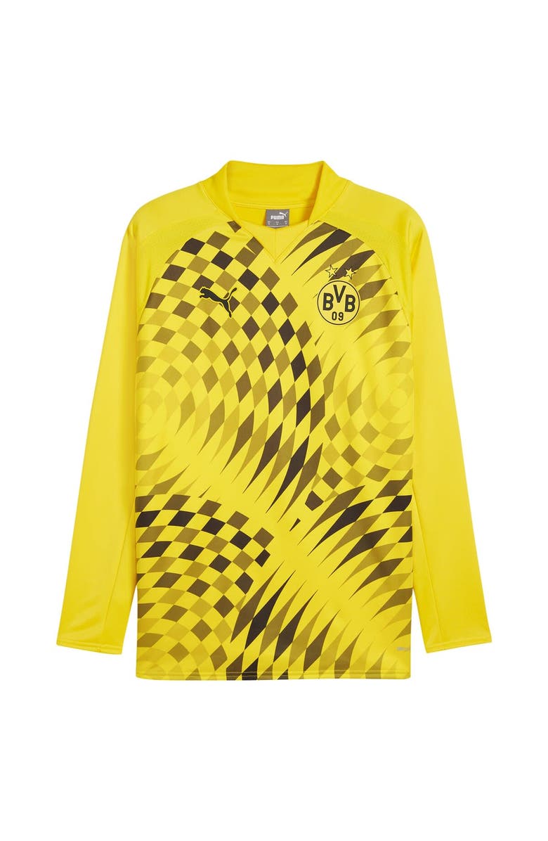 PUMA Men's Puma Yellow Borussia Dortmund 2023/24 Pre-Match Pullover Raglan Sweat Top, Alternate, color, Yellow