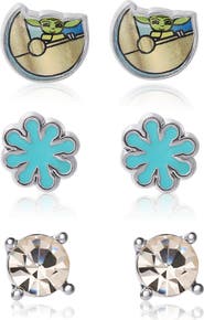 Star Wars The Mandalorian Stud Earrings, 3 Pairs