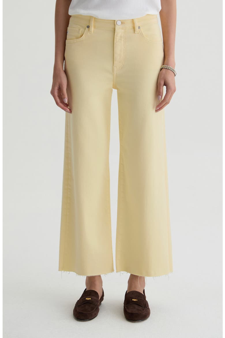Saige Raw Hem Ankle Wide Leg Jeans, Main, color, SUNLIGHT YELLOW