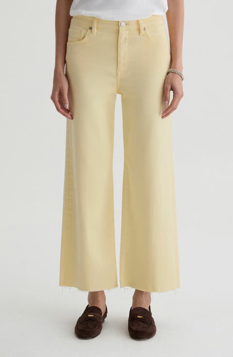 Saige Raw Hem Ankle Wide Leg Jeans