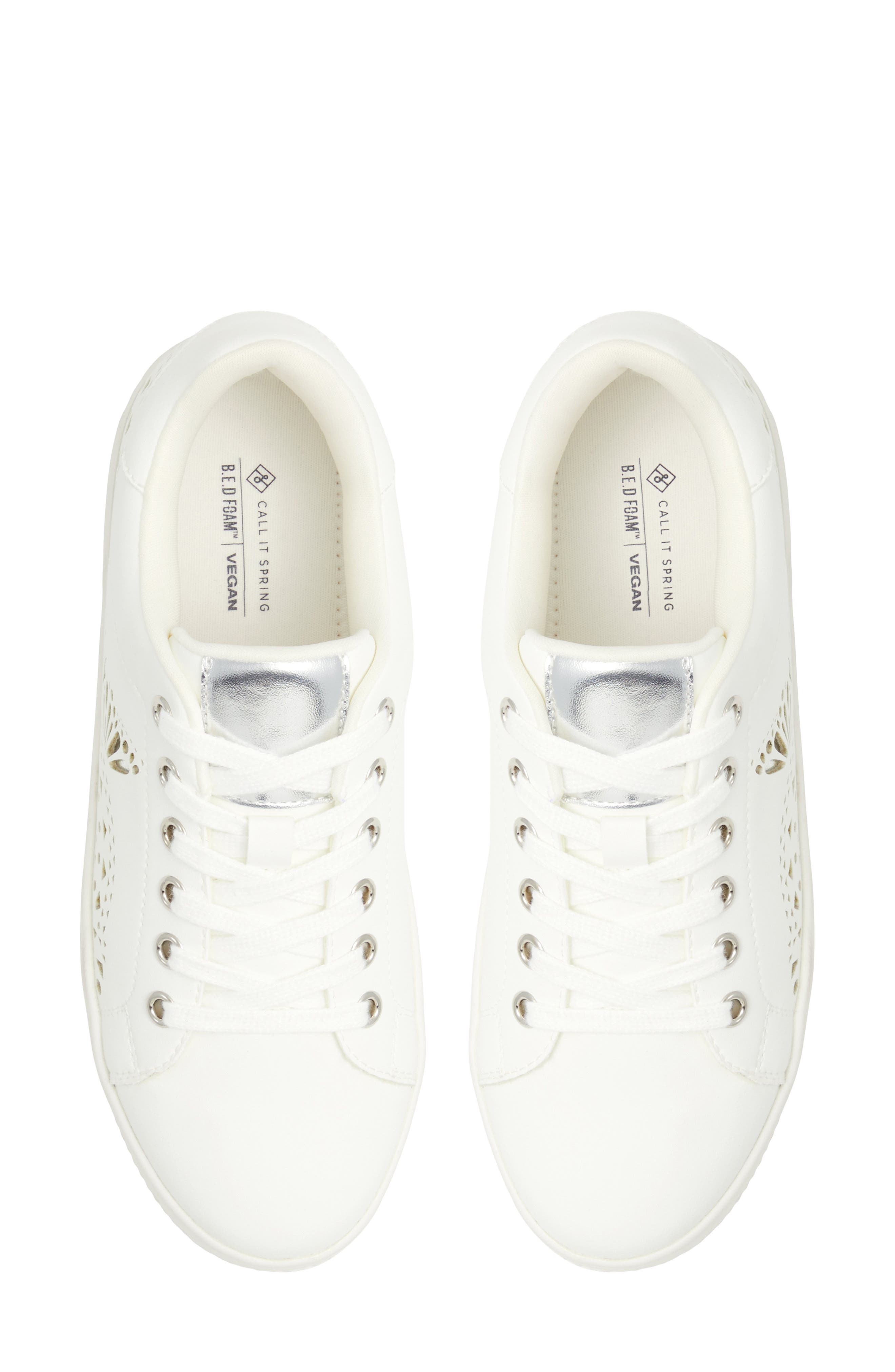 Call It Spring By Aldo Kalinaa Laser Cut Sneaker, Alternate, color, White