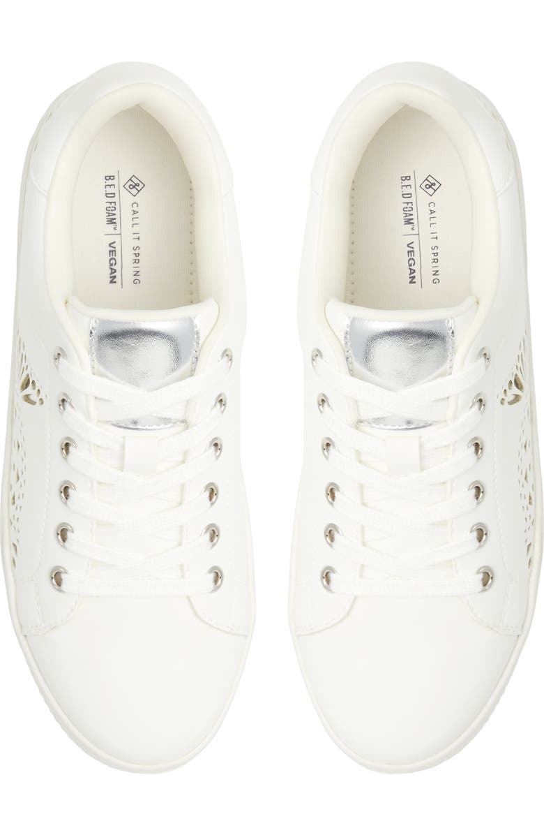Call It Spring By Aldo Kalinaa Laser Cut Sneaker, Alternate, color, White