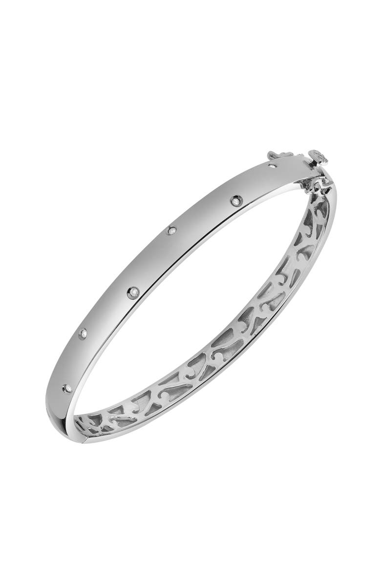 LuvMyJewelry Starlit Grace 0.07 Ct Diamond Bangle in 925 Sterling Silver, Main, color, Sterling Silver