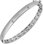 LuvMyJewelry Starlit Grace 0.07 Ct Diamond Bangle in 925 Sterling Silver