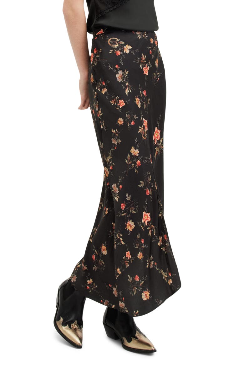 Luisa Tanana Asymmetric Maxi Skirt, Alternate, color, BLACK