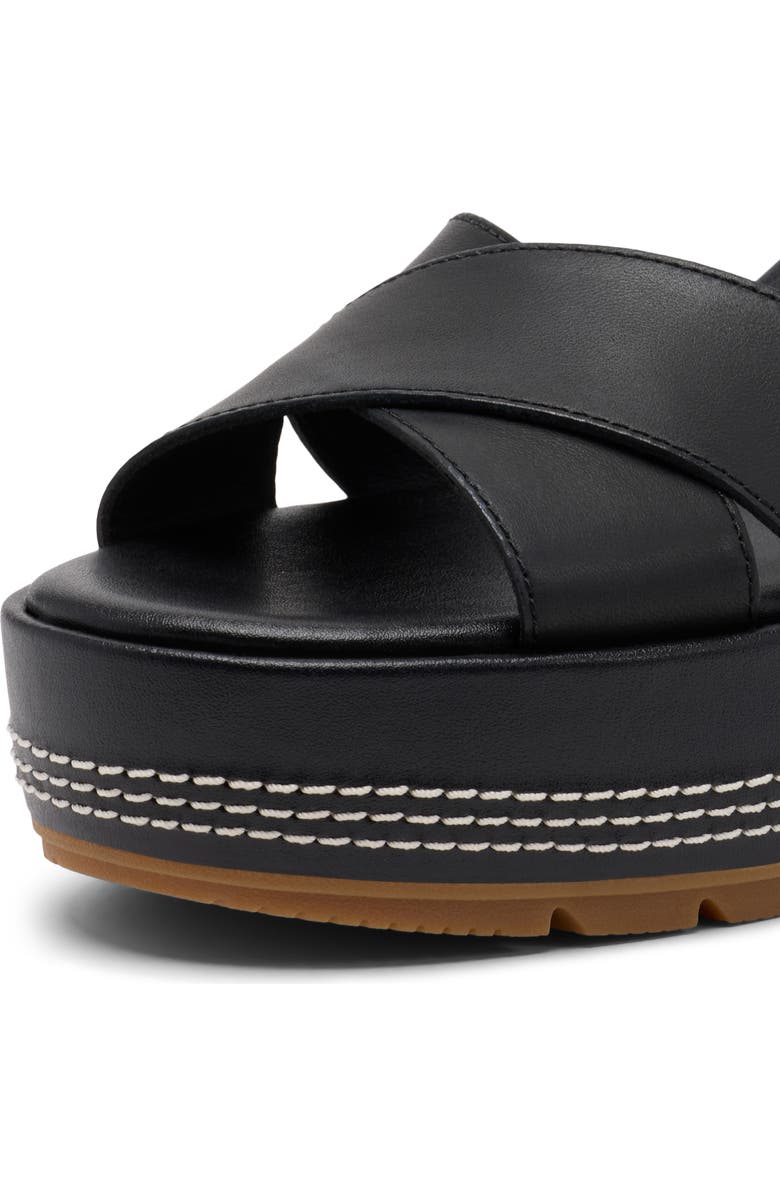 SOREL Sunpeak Ankle Strap Platform Wedge Sandal, Alternate, color, Black Gum 2