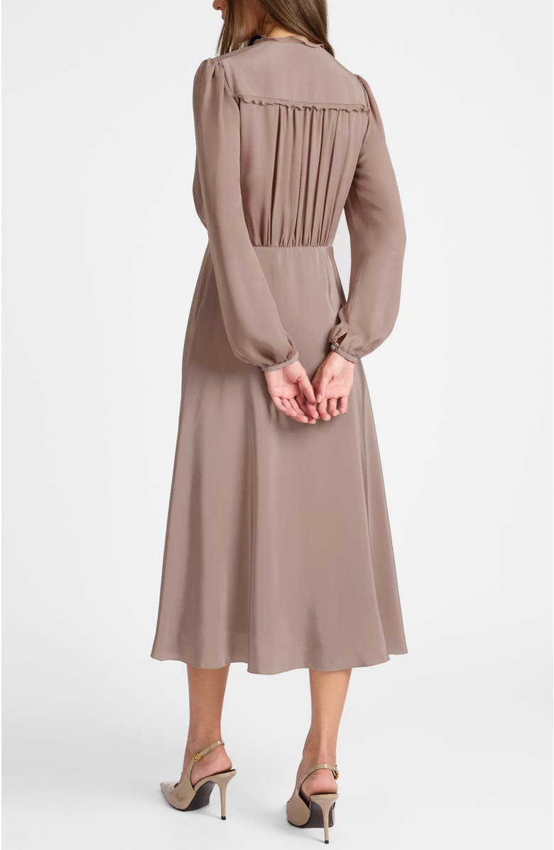 Santorelli Amal Silk Long Sleeve Fit and Flare Midi Dress, Alternate, color, Dusty Mauve