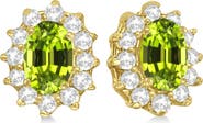ALLUREZ Oval Peridot & Diamond Accented Earrings 14k