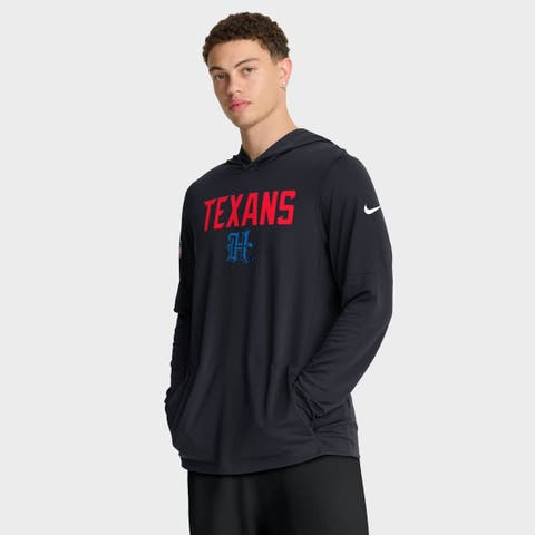 Men's Nike Blue Houston Texans Sideline Alt Pack Dri-FIT Lightweight Hooded Top