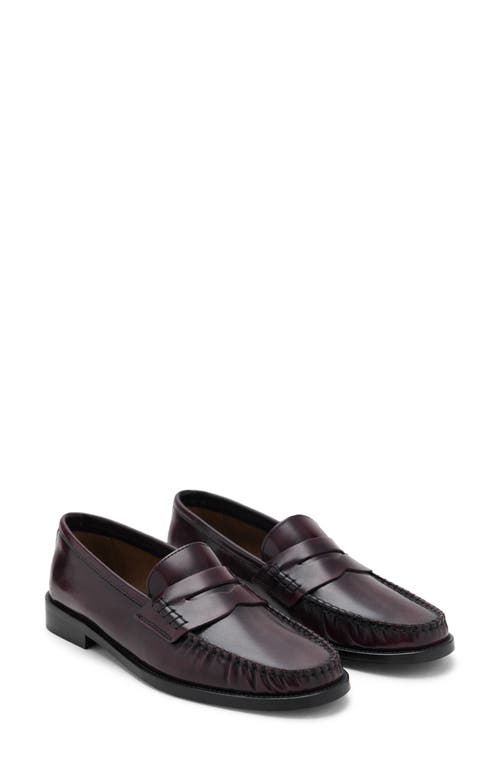 Mango Luisa Penny Loafer In Burgundy
