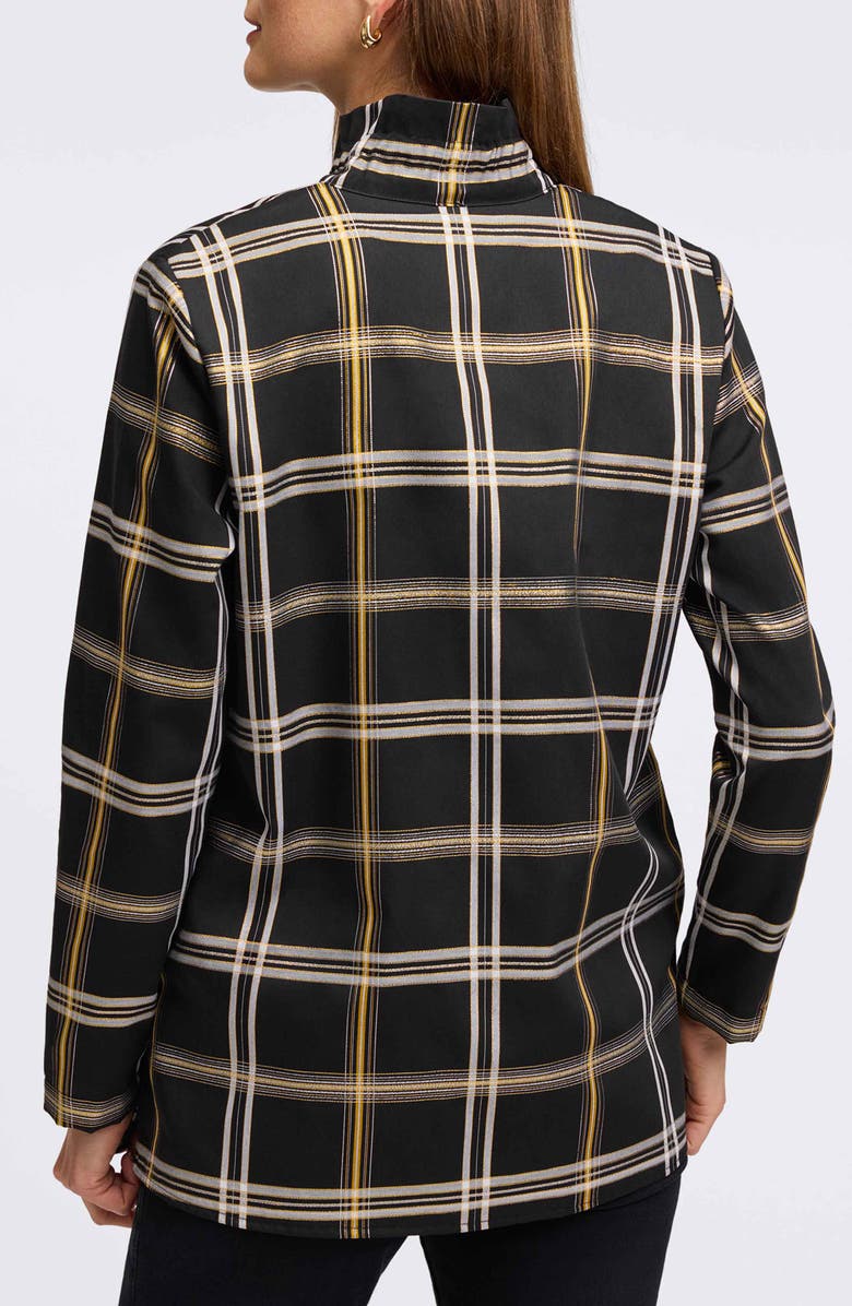 Foxcroft Carolina Plaid Button-Up Shirt, Alternate, color, Black Plaid