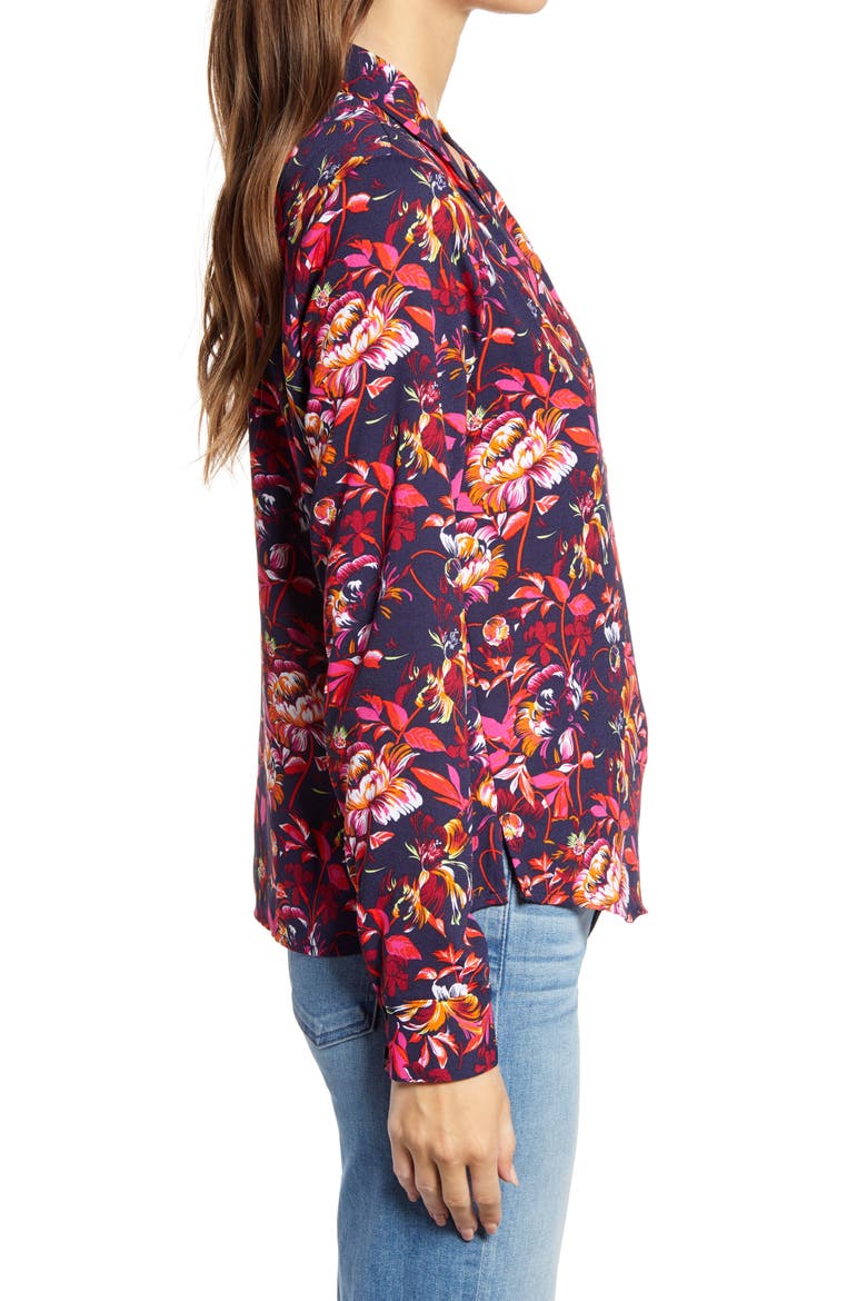 V-Neck Top, Alternate, color, NAVY MULTI FRIDA FLORAL