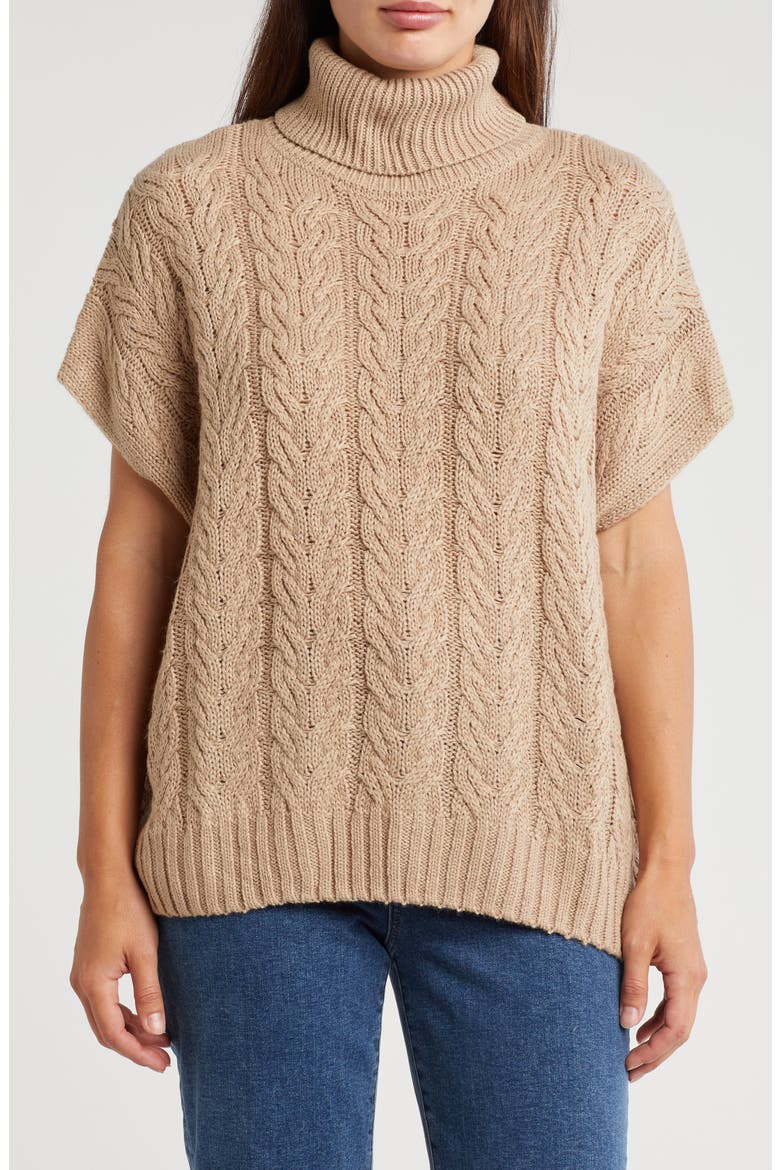 Sleeveless Turtleneck Sweater, Main, color, CAMEL
