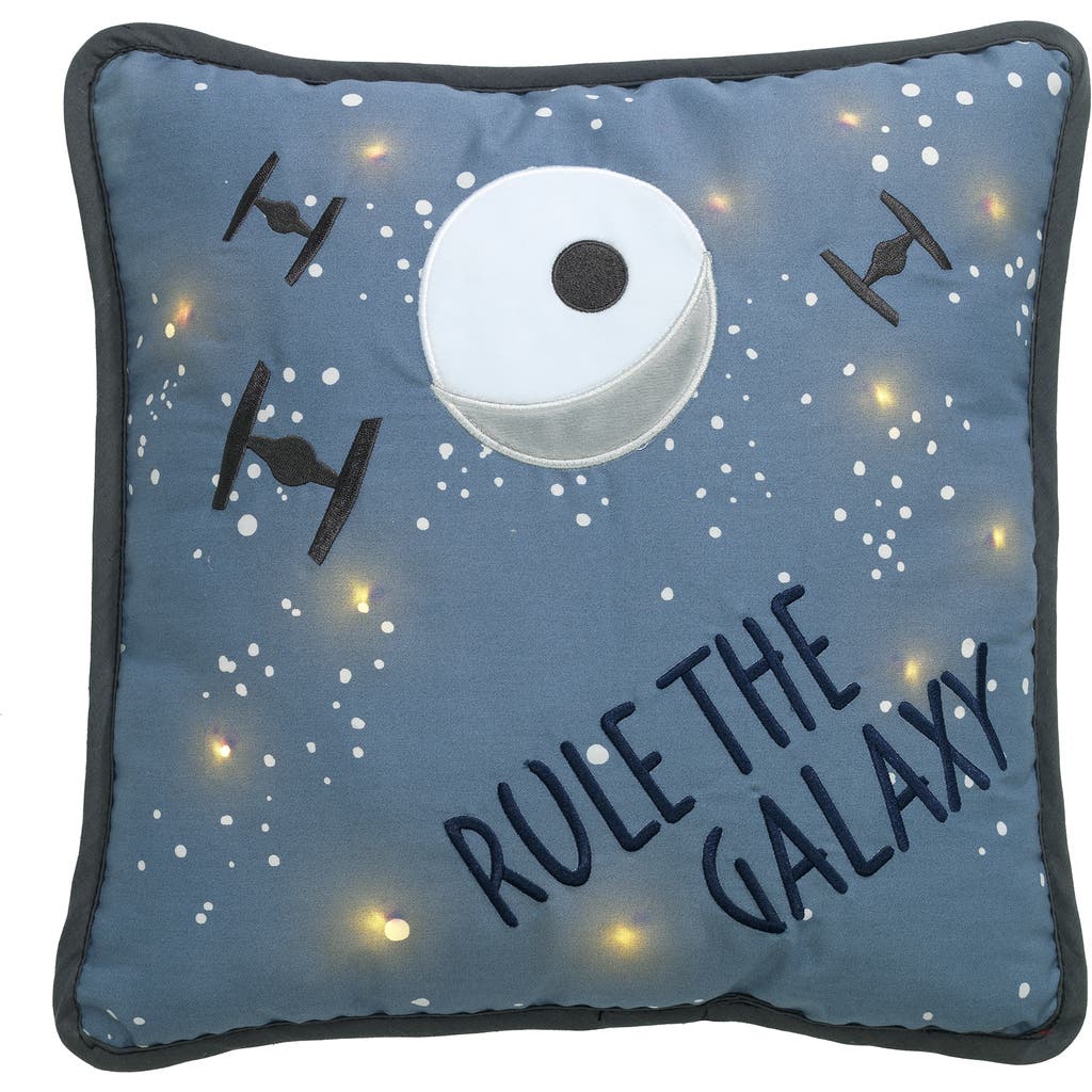 Lambs & Ivy Star Wars Signature Galaxy Led Light-up Decorative Throw Pillow In Blue