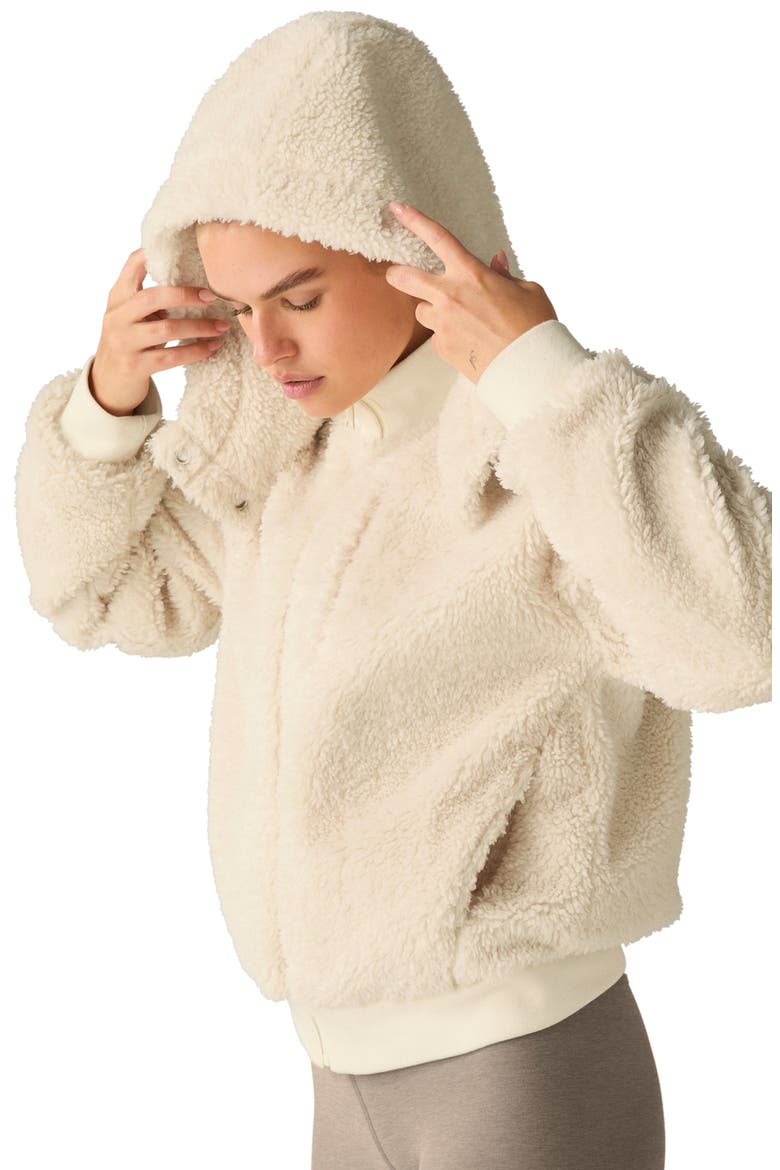 Adventure Faux Shearling Hoodie, Alternate, color, IVORY