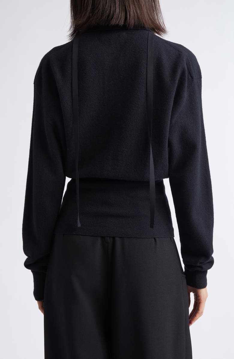 renaissance renaissance Isa Merino Wool Polo Sweater, Alternate, color, Black