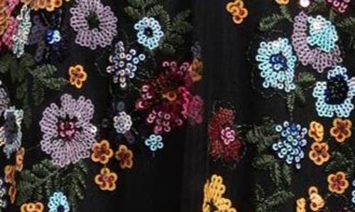 Sam Edelman Sequin Floral Mesh Dress In Mint Multi