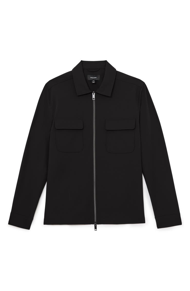 Reiss Ascend Zip-Up Shirt Jacket, Alternate, color, Black