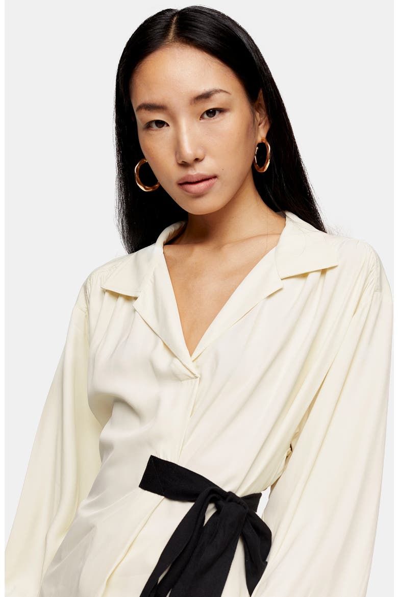 Wrap Blouse, Alternate, color, CREAM