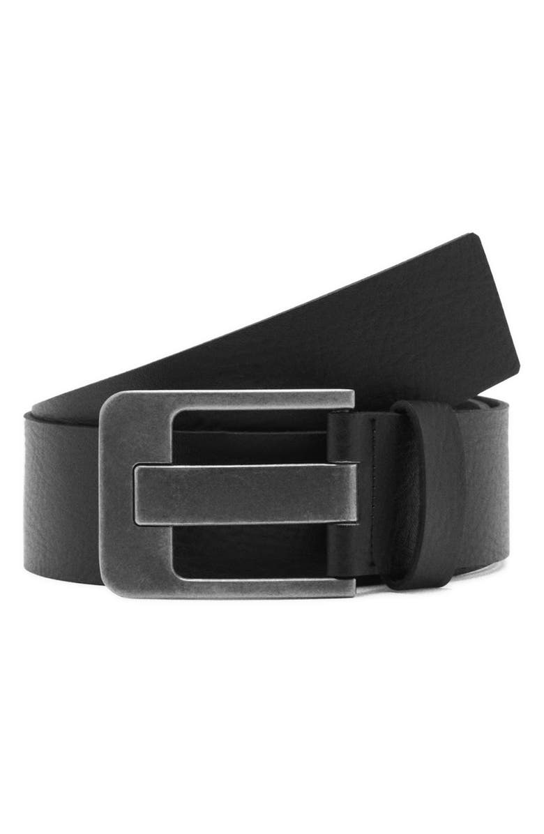 MANGO Wide Leather Belt, Main, color, 