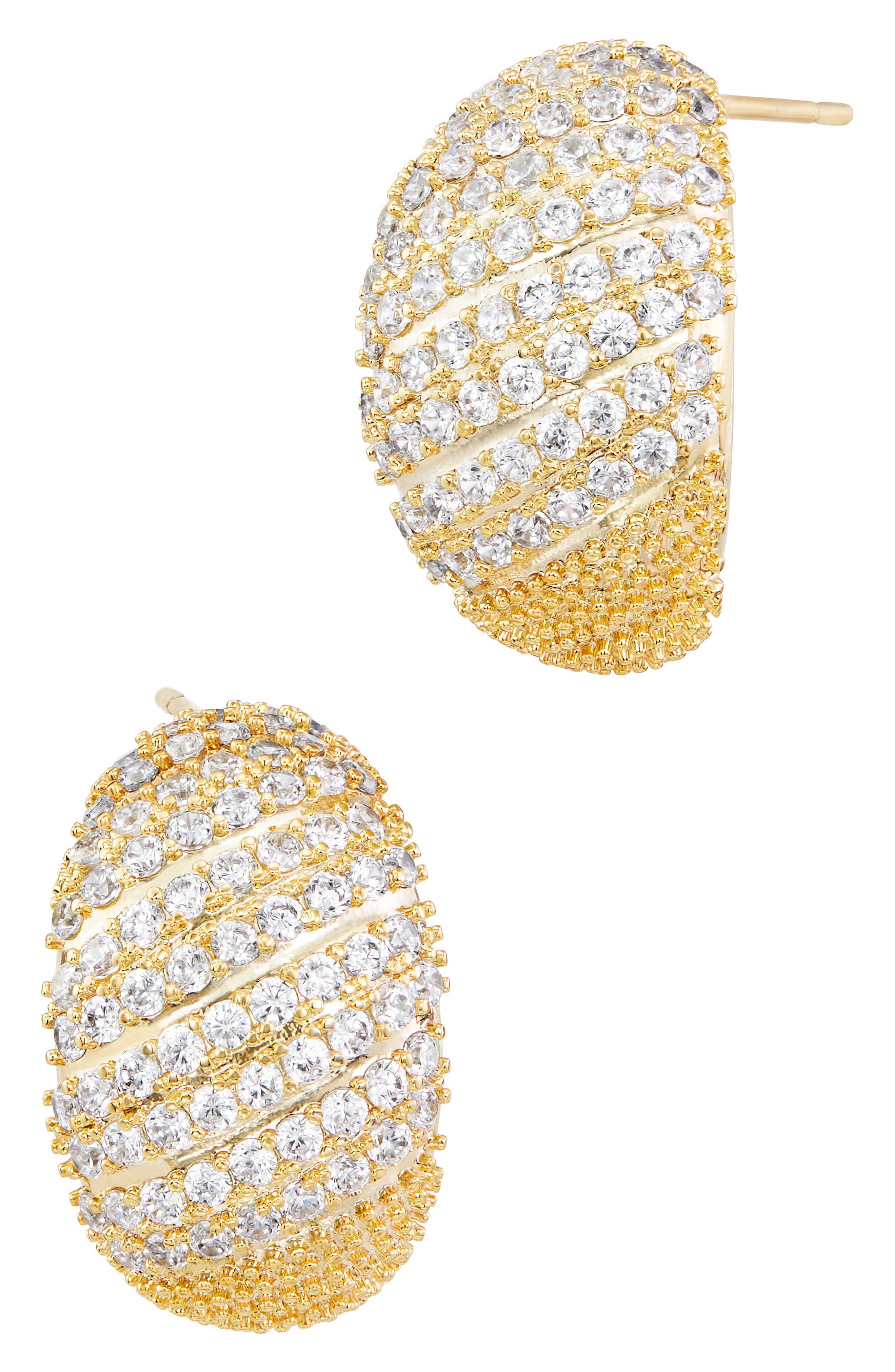 Domed Pavé Hoop Earrings