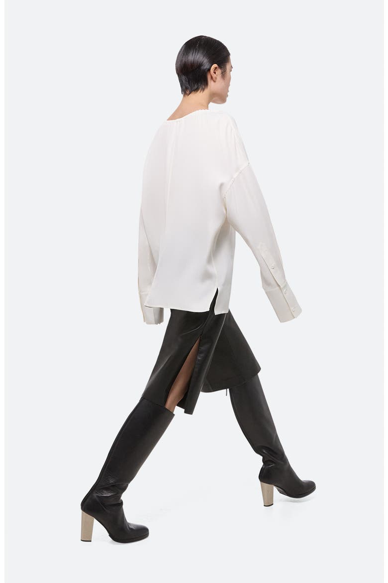 Reversible Long Sleeve Drawstring Top, Alternate, color, IVORY