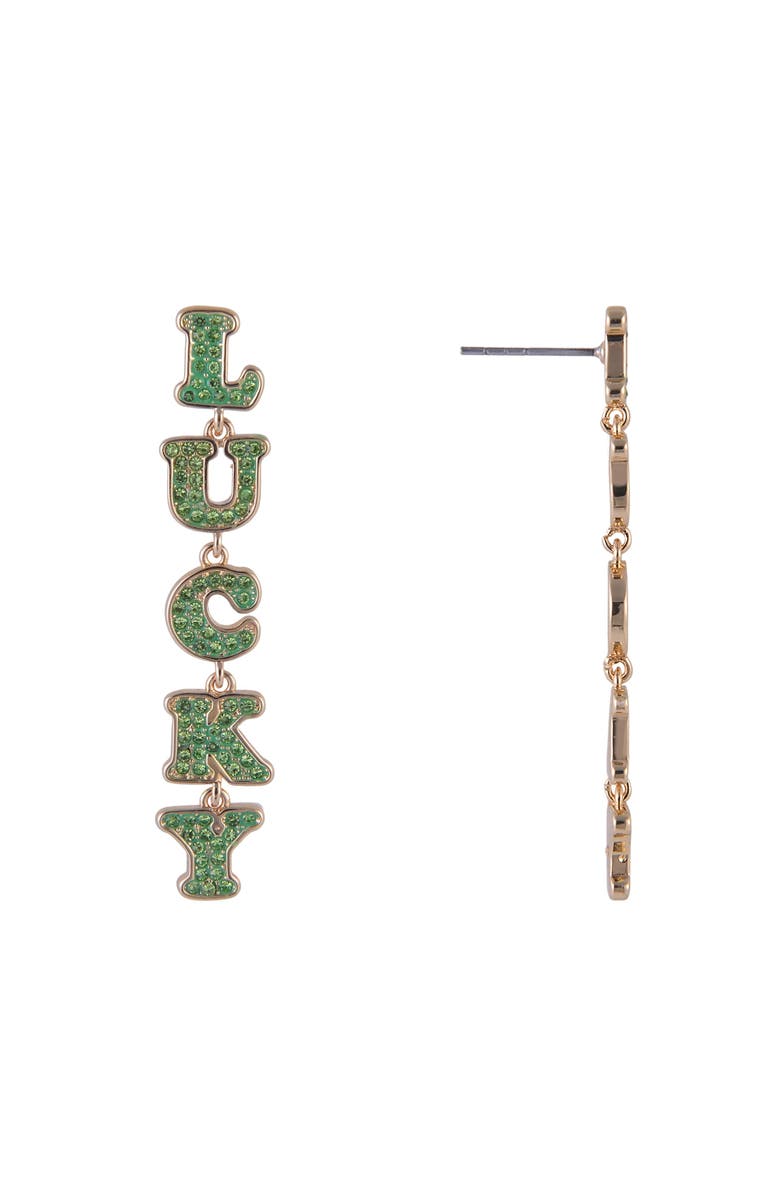 Hallmark Lucky Linear Earrings, Alternate, color, Green