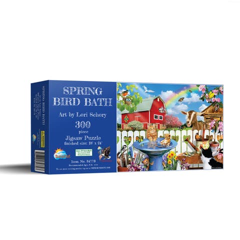 Spring Bird Bath 300 piece Jigsaw Puzzle for Adults