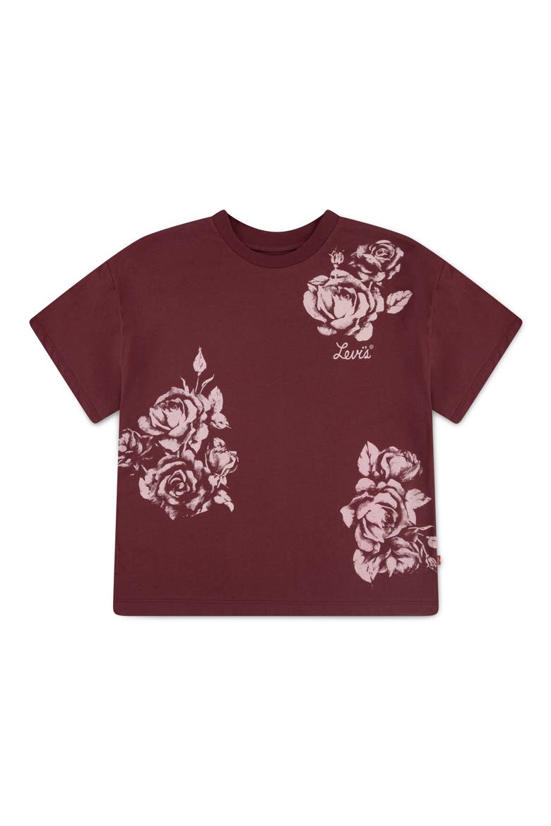 Kids' Print Oversize Tee, Main, color, CHOCOLATE TRUFFLE