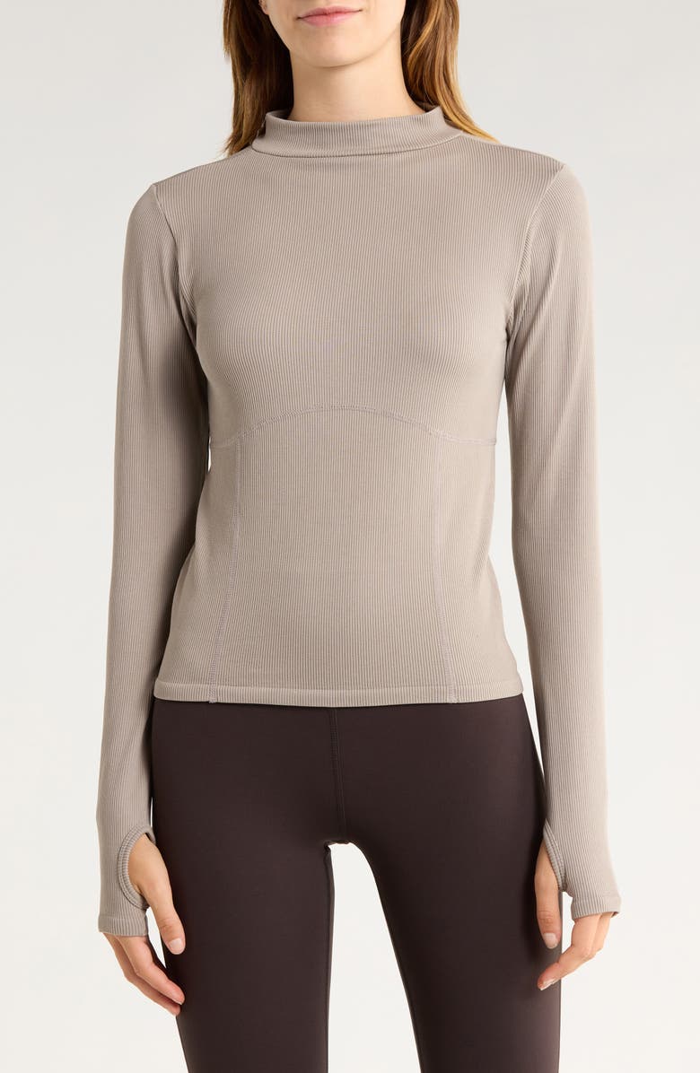 90 DEGREE BY REFLEX Priscilla Seamless Long Sleeve Activewear Top, Main, color, Satellite
