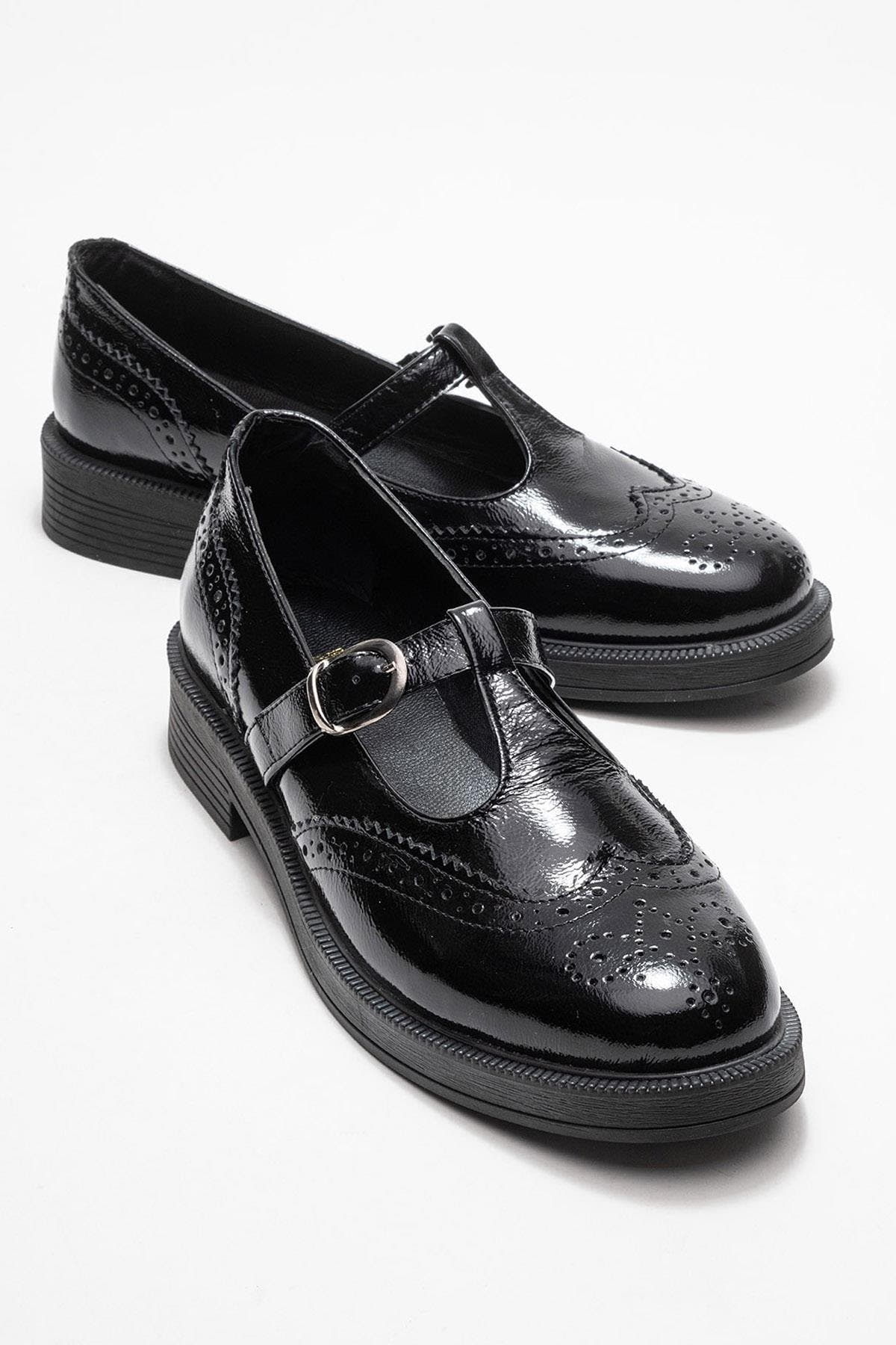 Janney Leather Strap Loafers, Alternate, color, Black Patent Leather