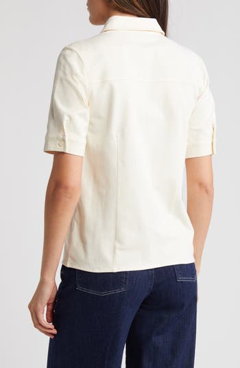 ★Off-White★ Graph Coupe Pocket Cotton Short Sleeve Shirt B Airthreads Men's Shirt, Pure Cotton, Short Sleeve, Gray