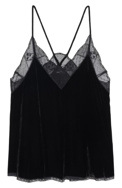 Zadig & Voltaire Christy Strass Crepe De Chine Cami In Black