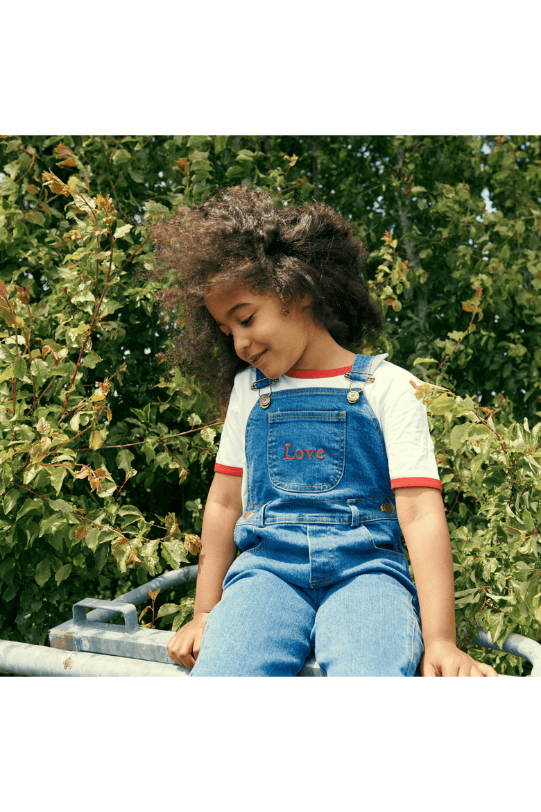 Denim Overalls, Alternate, color, Love Print