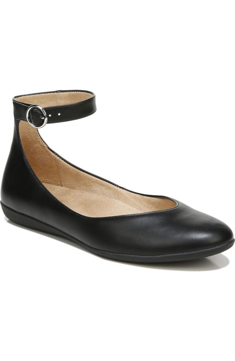 Naturalizer Valentina Ankle Strap Ballet Flat - Wide Width Available, Main, color,