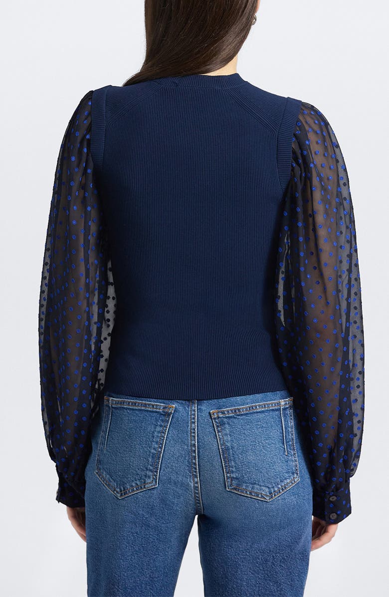 Derek Lam 10 Crosby Cerina Mixed Media Sweater, Alternate, color, Royal Blue