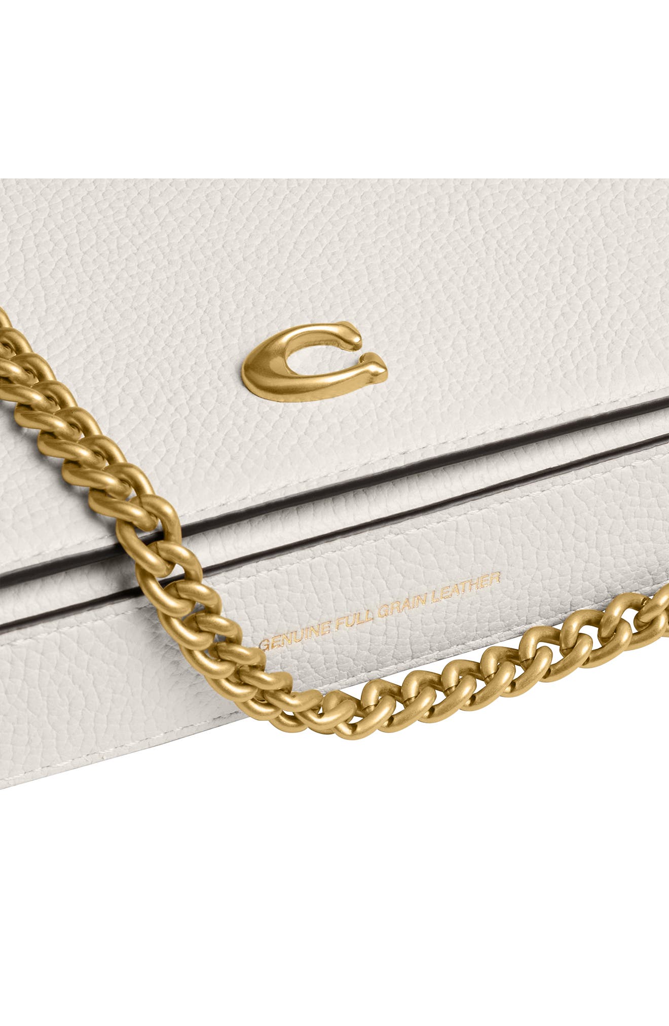 COACH Essential Polished Pebble Leather Crossbody Bag, Alternate, color, Chalk